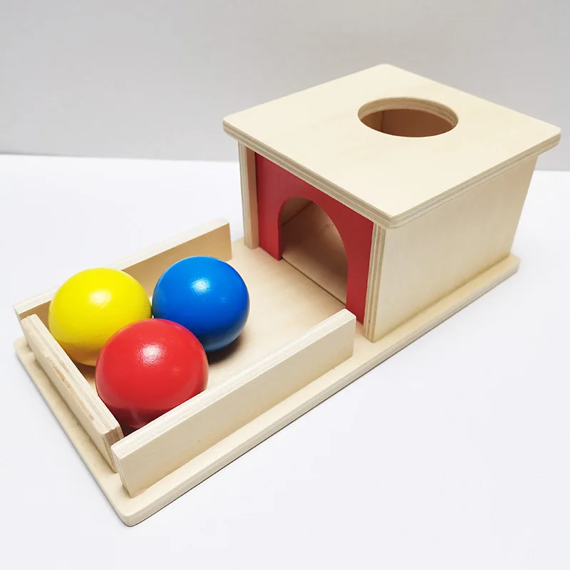 Juguetes  Montessori with Tray Baby Learning Montessori Toys Educational Wooden Box Toy Object Permanence Box