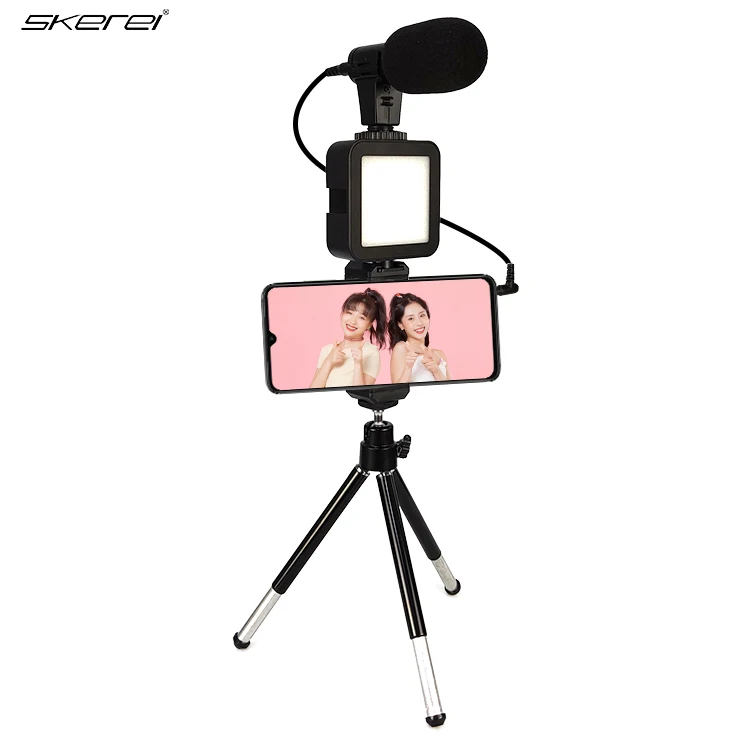 SKEREI Vlogging Kit микрофон для камеры со светом и держателем