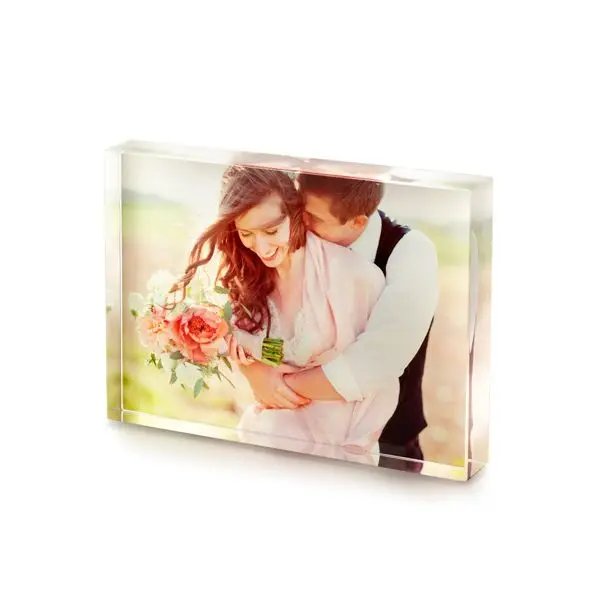 High Clear Solid Plexiglass Acrylic Block, Custom Photo Art UV Print Acrylic