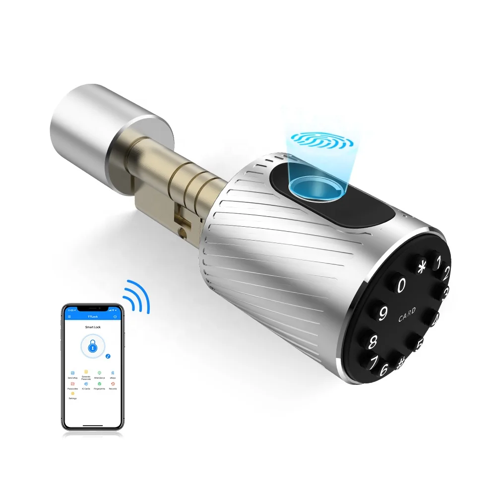 Digital Key Pad Entrance Door Lock Fingerprint Smart Code Knob Lock For Bedroom