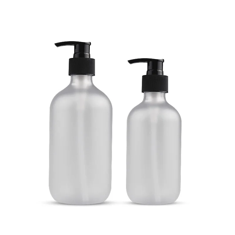 frosted plastic 300ml 500ml shampoo and conditioner wash hand lotion pump spray bottles with pump clear pet for shower gel