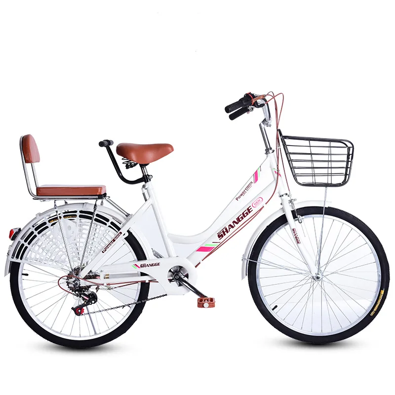 Old model 26inch adult bicycle cheap comfort city bikes compact city bike 26 bicicleta de ciu with basket and rear seat