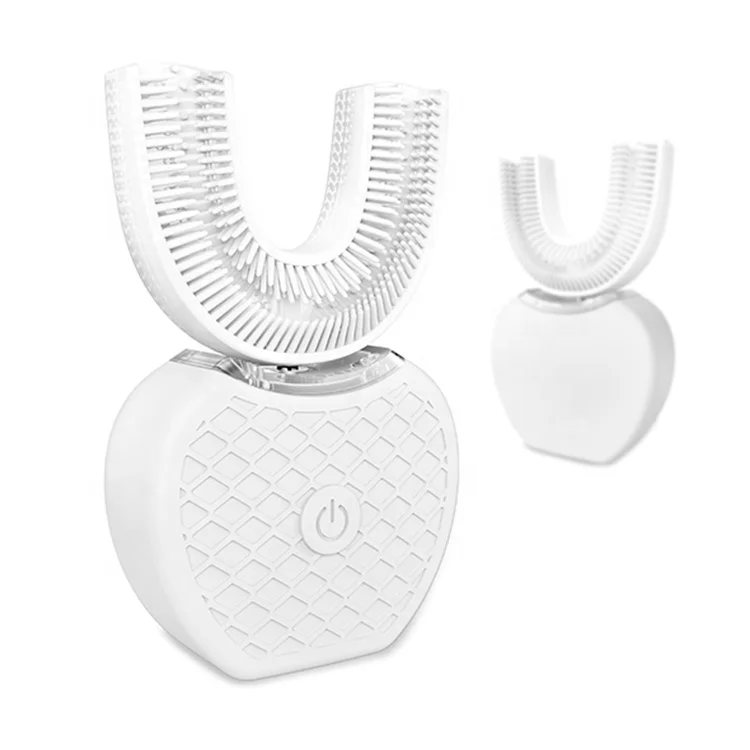 Умная Ультразвуковая электрическая зубная щетка U-образной формы на 360 градусов, силиконовая автоматическая зубная щетка