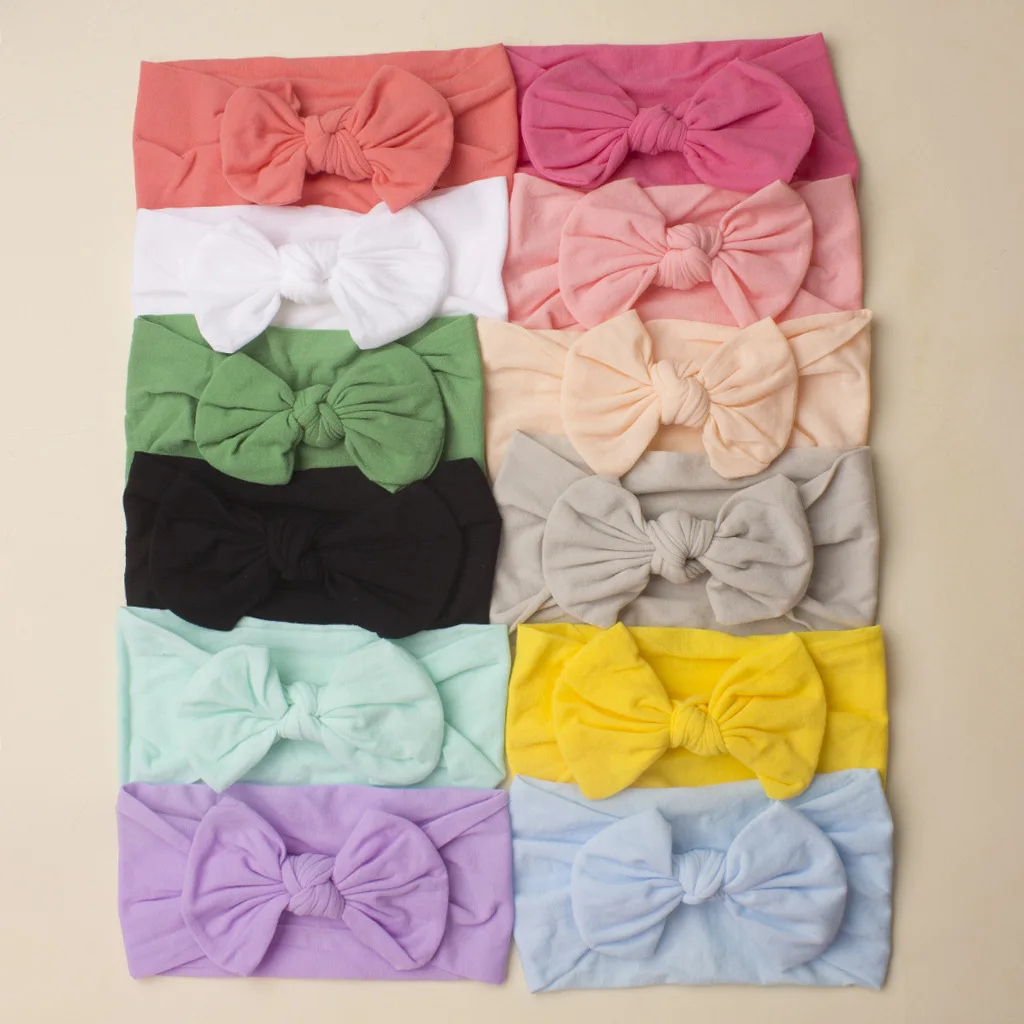 Wholesale Children Kids Hair Band Jewelry Cute Soft Cotton Bows Hair Band Baby Kids Hair Accessories