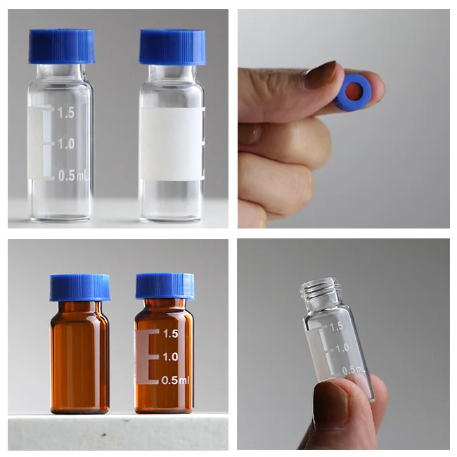 1.5ml 2ml Clear Test Vials HPLC Free Sample Glass bottle