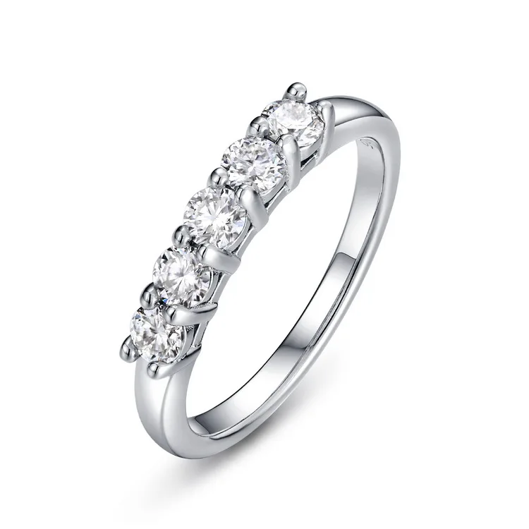 Personality Bamboo Round Shape 925 Sterling Silver 3A Cubic Zircon Silver Rings Rhodium Plated Silver punk ring