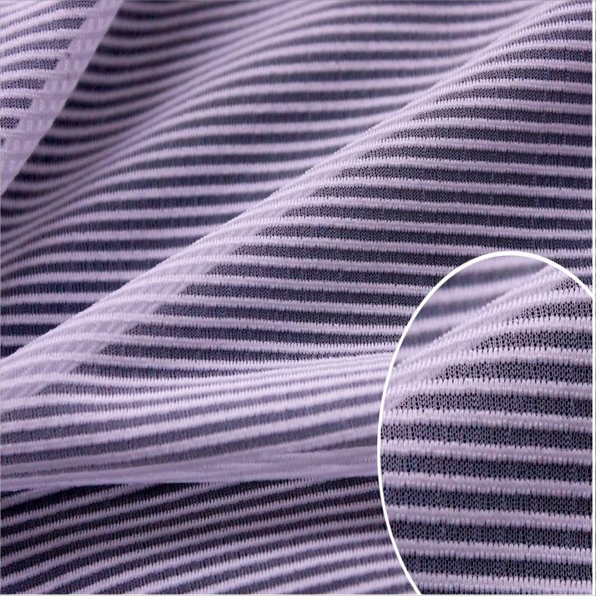 high quality stripe spandex Polyester Knit Interlock Striped Blend Fabric for Clothing Upholstery Home Textile