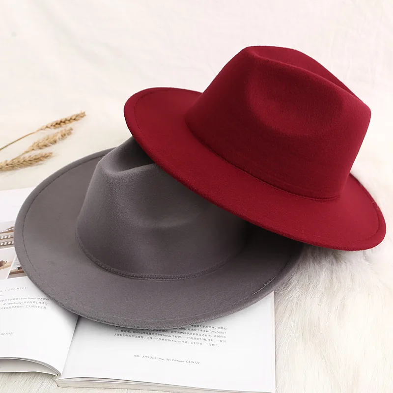 Лидер продаж от производителя, новый дизайн, шерстяные широкие поля, джазовые модные осенне-зимние фетровые шляпы, мужская и женская фетровая шляпа, шапка
