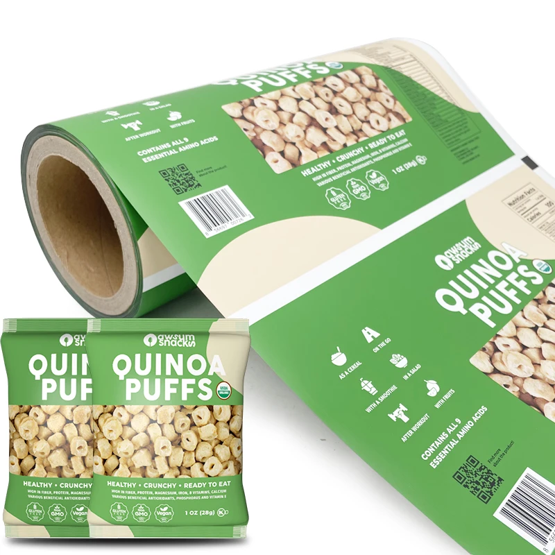 Plastic company customize chips packaging biscuit sachet packaging laminated rolls polypropylene film roll