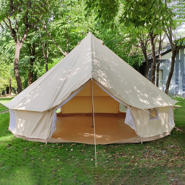 Custom Glamping Tent Wall Yurt Family Tent Camping Outdoor Cotton Canvas Bell Tent
