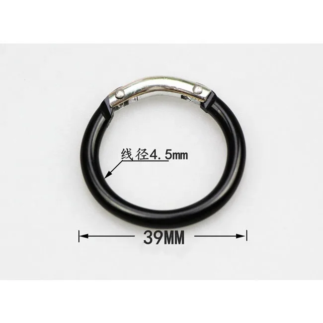 Aluminum anodizing O shape spring circle ring clasp carabiner