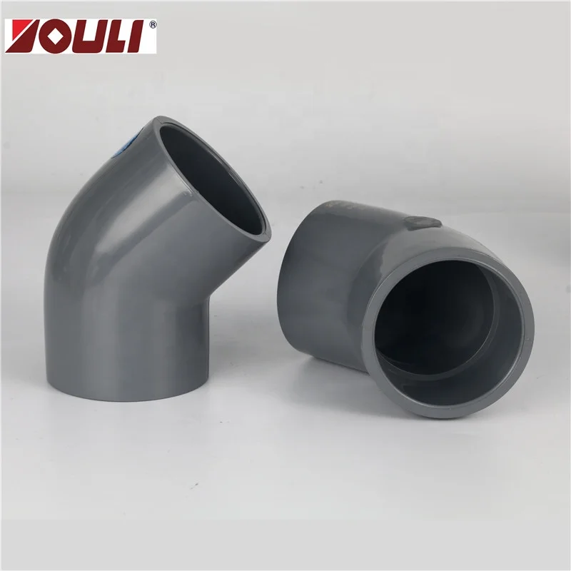 
YOULI PVC High Pressure Pipe Fittings 45Degree Elbow for Industrial CPVC Corzan Fittings 