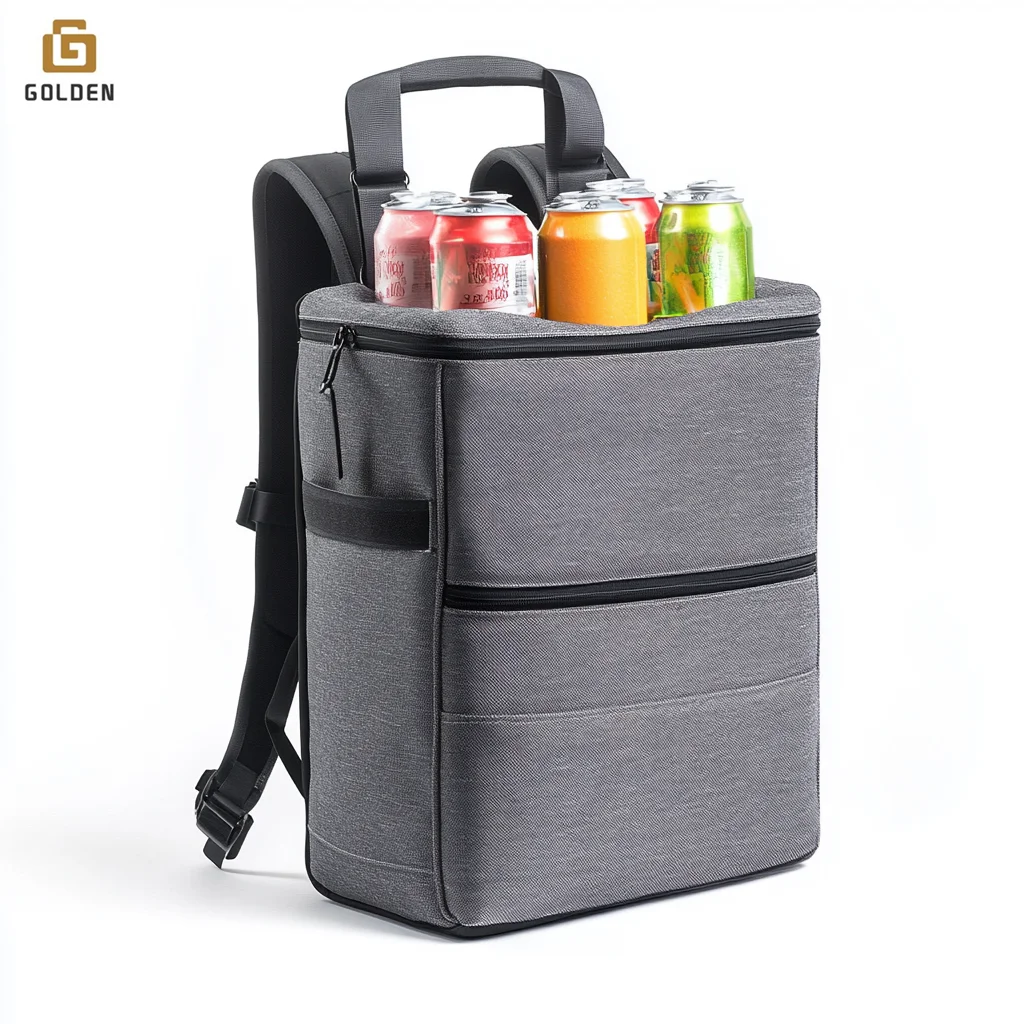 Golden Customize Logo Backpack Large Capacity Set Insulated Cool Lunch Box Bear Beach Thermal Foldable Cooler Bag For Outdoor