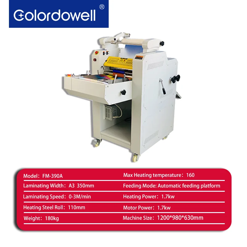 FM-390 Poster Paper Electric Thermal Automatic Laminator bopp film paper