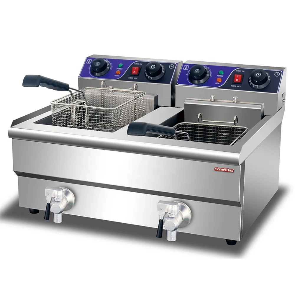 Double-Tank Table Top Deep Fryer Electric Commercial Kitchen Equipment  Fryer