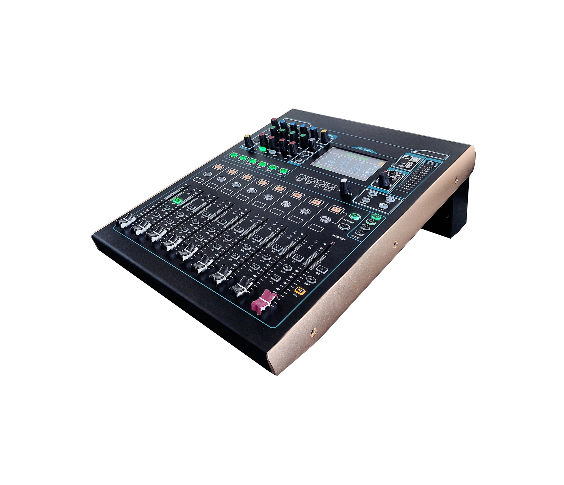 
 VX-16 USB профессиональный аудио DJ микшер звуковая система 100 мм электроприводом из тонкого стекла нового дизайна цифровой живая консоли Смеситель  