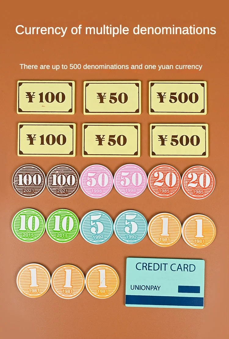 New Puzzle Wooden Cash Register Toys Pretend Play Toy For Kids Simulation Educational Toys