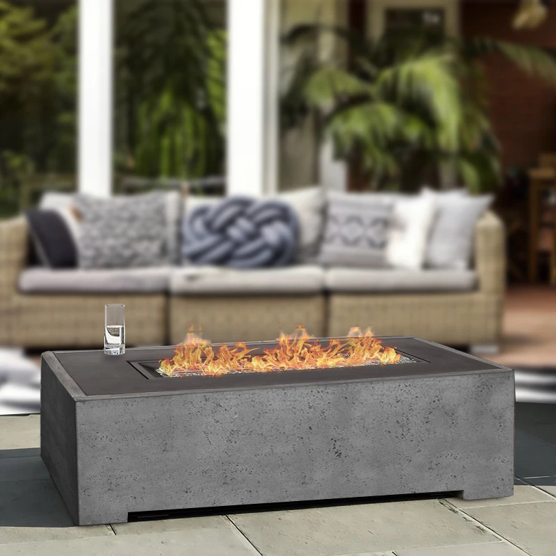  Rectangular Concrete Propane Gas Garden Outdoor Gass Fire