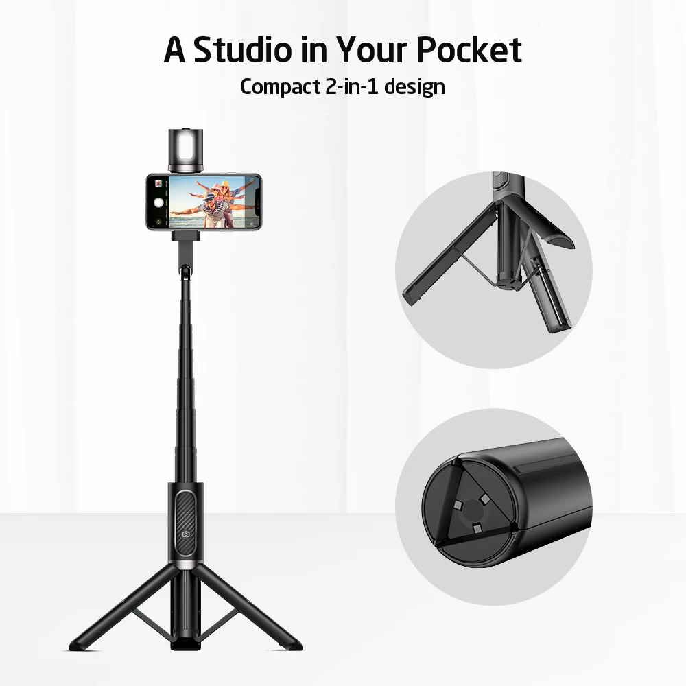 
ESR Tripod 3 in 1 wireless with remote controller fill light selfie stick for smartphone mobile phone 