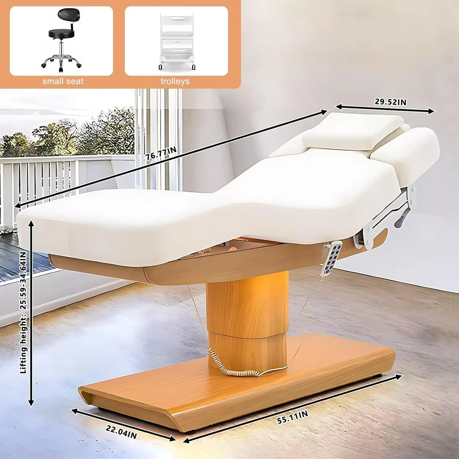 Intelligent 4 Motors Professional One-Button Lifting Spa Electric Therapy Medical Treatment Massage Table Facial Beauty Bed