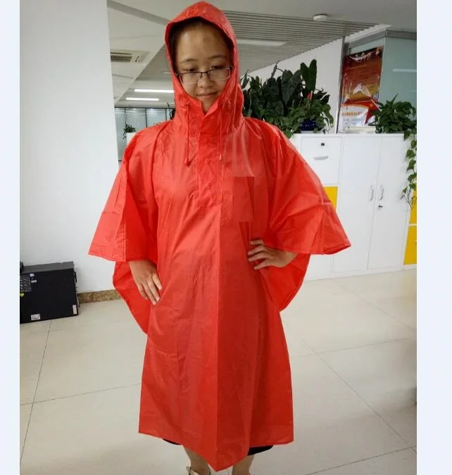 PU Coating Outdoor Camping Raincoat Gear Survival Cloak Lightweight Hiking Hooded Rain Poncho