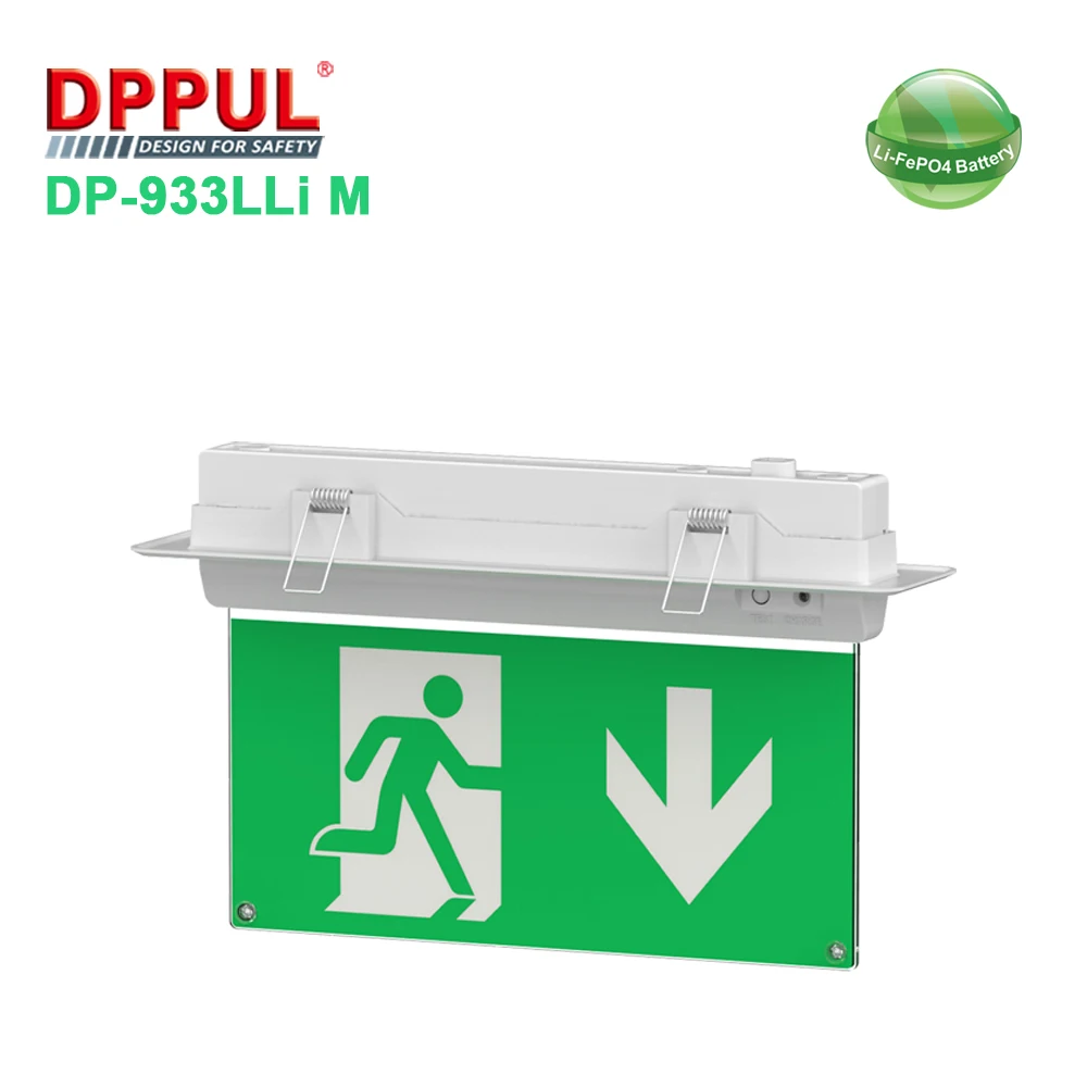 Ceiling Recessed LED emergency Light Exit Sign LiFePO4 Light Emergency exit Sign