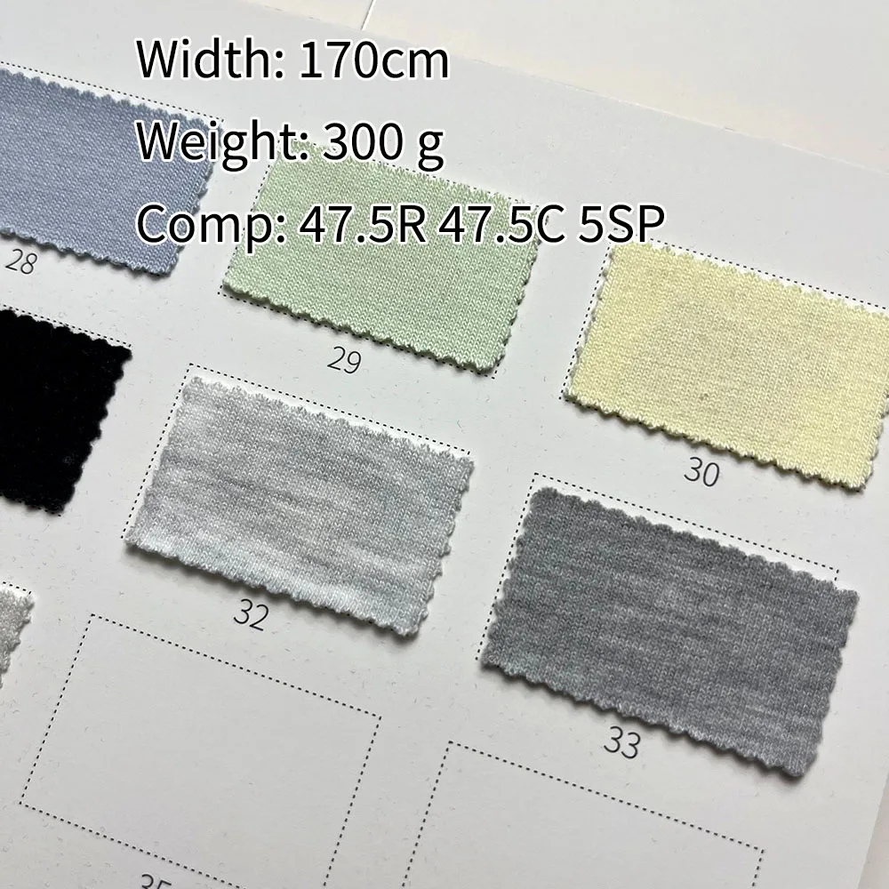 New Arrival Soft Comfortable 300g RC Elastic Blended Knitted Fabric Undershirt 5 Spandex 47.5 Rayon Cotton Fabric