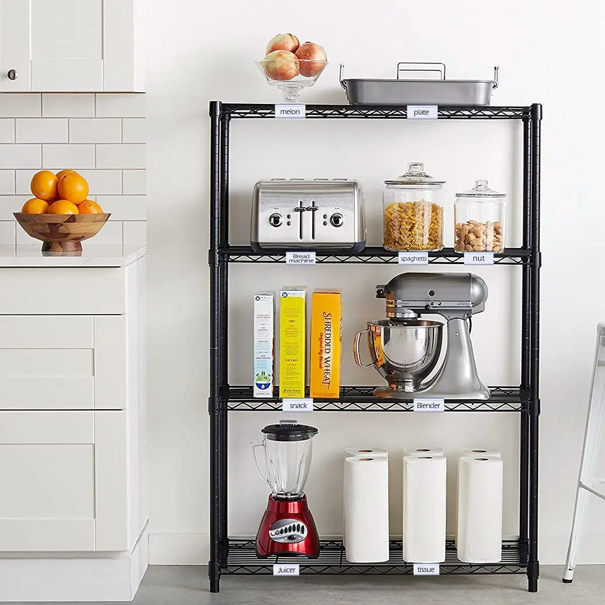 Wire Shelf Label Holders Plastic Wire Rack Label Holder Compatible with Metro 1-1/4in Shelves