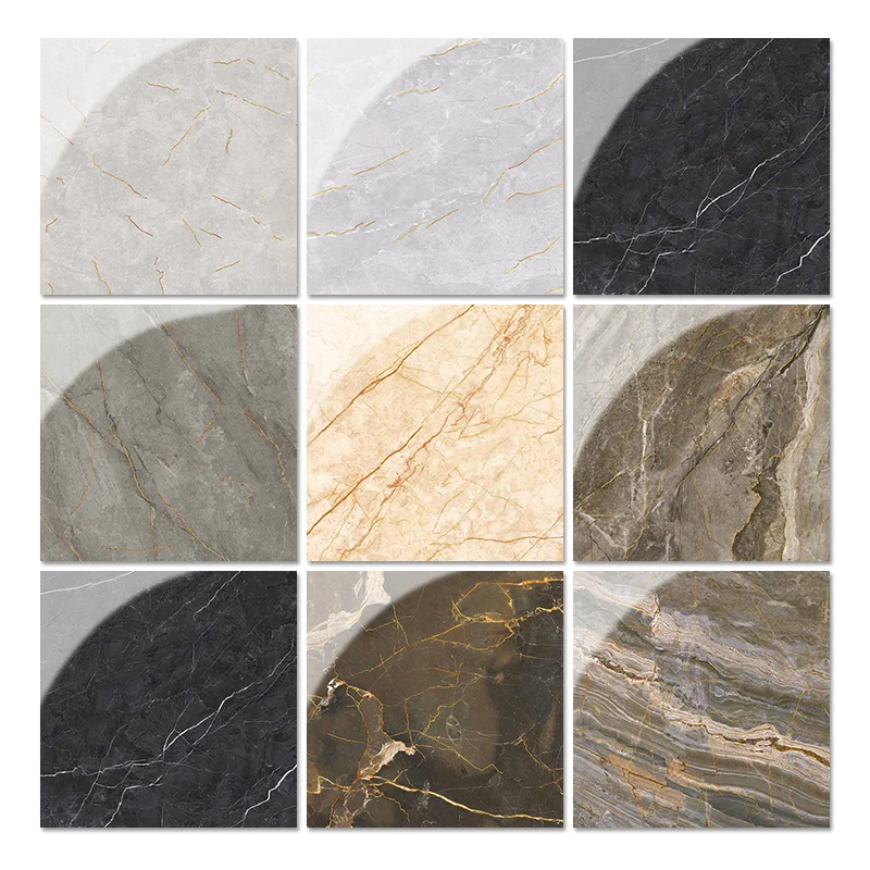 golden glazed tiles and marbles full body floor tiles grays for sale