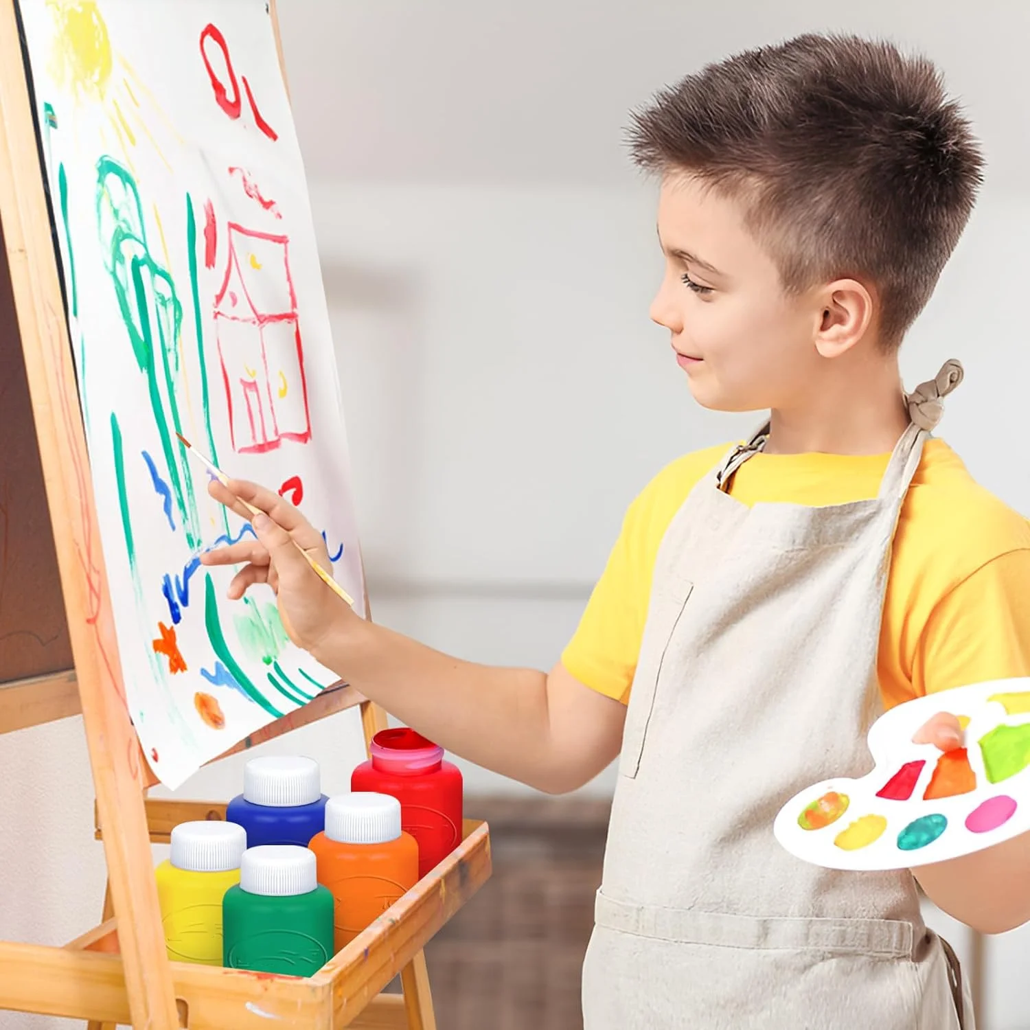 8 Ct 2 Oz/60ml Each Art Craft for School and Home Projects Christmas Gifts kids Toddler Washable Hand Tempera Finger Paints Set