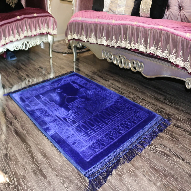 Customized Turkish Pakistan Islam Worship Carpet Muslim Mosque Masjid Embroidered Prayer Mat