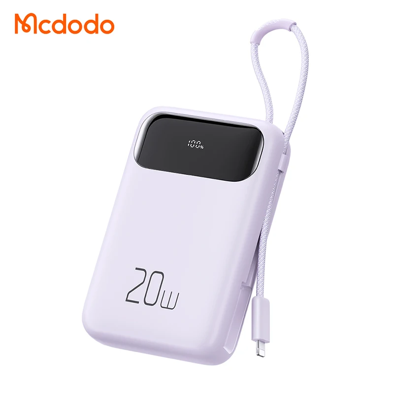 Blue Power Bank Portable Charger 3 in 1 Power Bank with Built in Lighting Cable Power Bank Battery 10000 mah Powerbank Mini