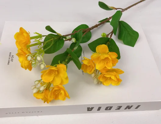 J-07052 Best Seller Artificial Jasmine silk  Small  Bundle Flowers Lotus Green Plant  Decorative Flowers
