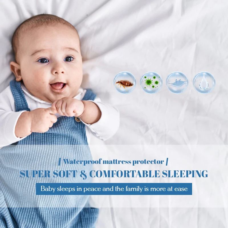 Queen Twin Size Bed Bug Fitted Sheet Knitted Fabric Waterproof  Bed Cover Mattress Protector Cover/water Proof Bed Sheet for Kid