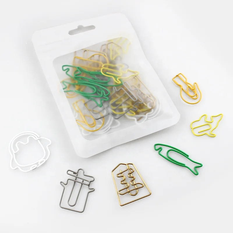 Office supplies paper clips creative metal paper clip 30pcs pocket multi - Style Cartoon shaped paper clips
