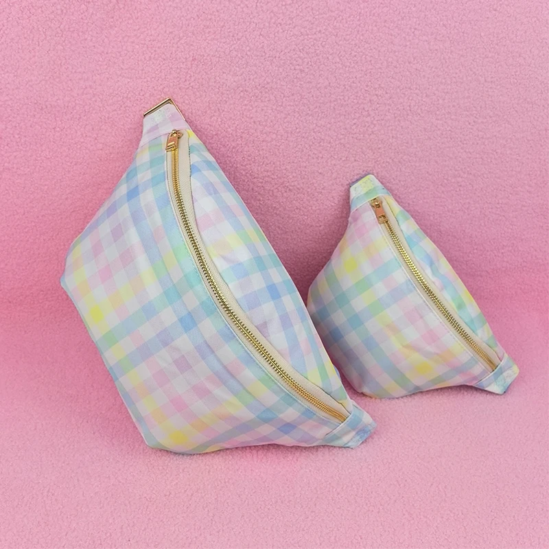 RTS Stock Portable Waterproof Girls Belt Bag Bow Pink Nylon Waist Bag Fanny Pack Sling Designer Nylon Crossbody Fanny Pack