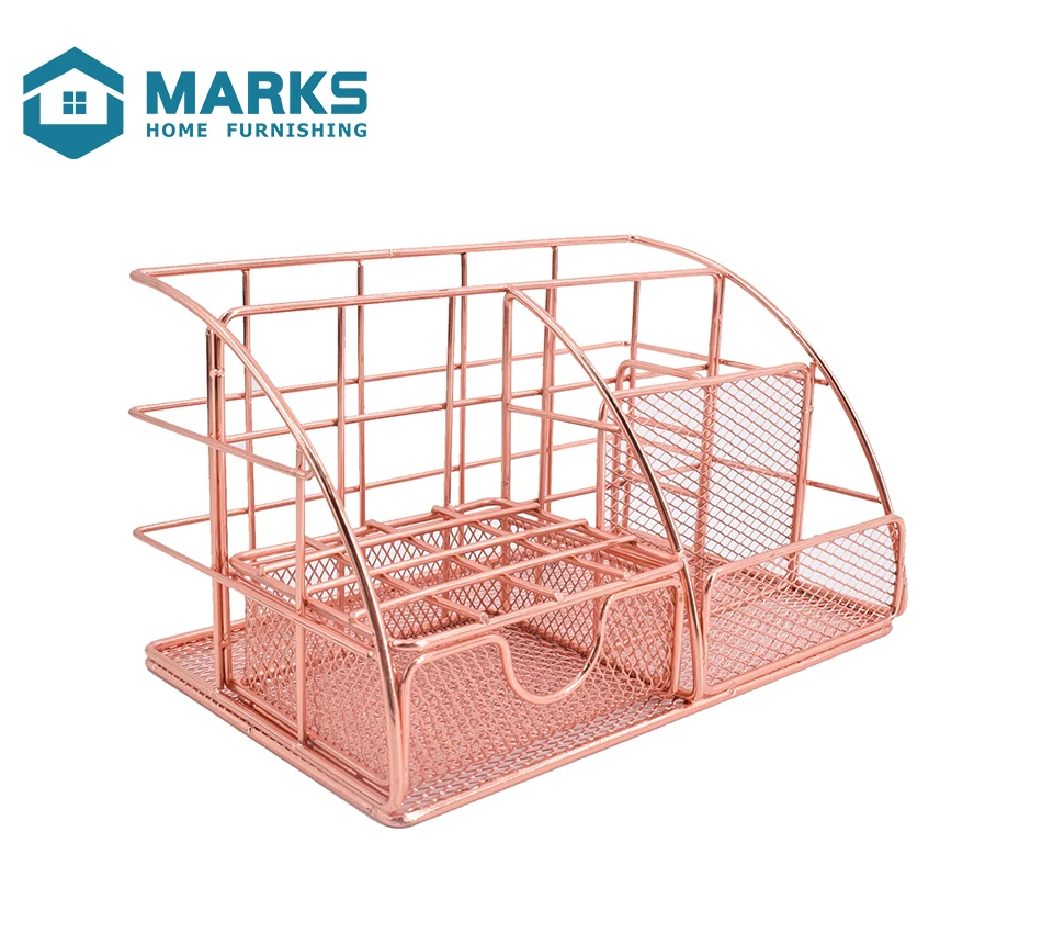 2020 г., запатентованный офисный Органайзер из розового золота и металлической проволоки, многофункциональный держатель для хранения карандашей