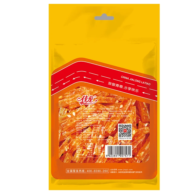112g popular traditional asian snacks chinese food vegan snack hot strip with Sweet & spicy Flavor for adult