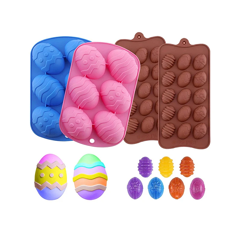Hot sell 6 Cavity Easter Silicone Cake Baking Mold ice cube tary Halloween bunny egg mold chocolate mold