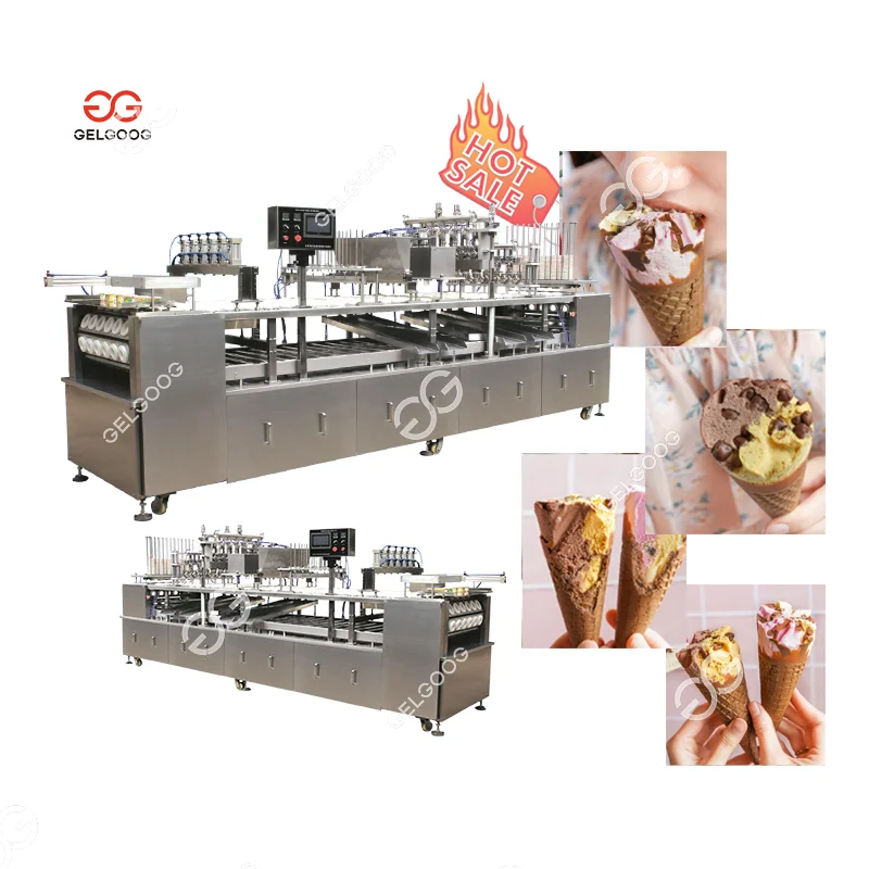 Cone Chocolate Bite Jian Cone Cup Rotary Filling Machine Mini Waffle Cones Filling Ice Cream Machine