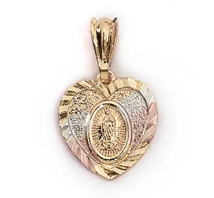 Elfic Religion jewelry gift virgin mary pendant gold plated 14k tricolor jewelry virgencita joyeria heart jewelry