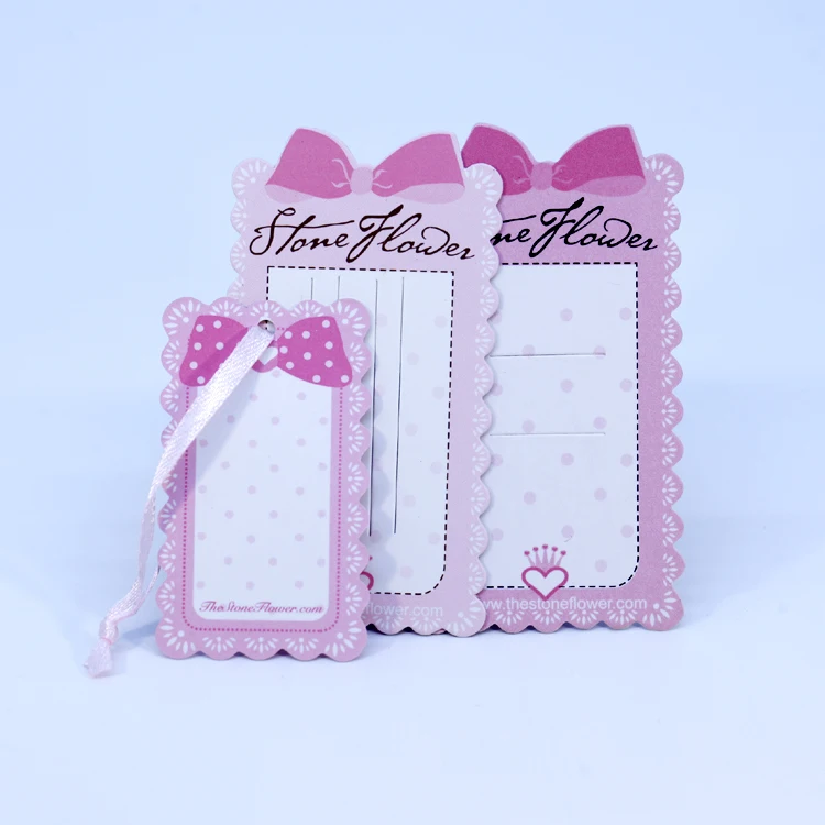 Custom Printed Die Cut Paper Hangtag Jewelry Gift Tags With Ribbon String Hangtag Swing Price Tag Custom Gift Tag