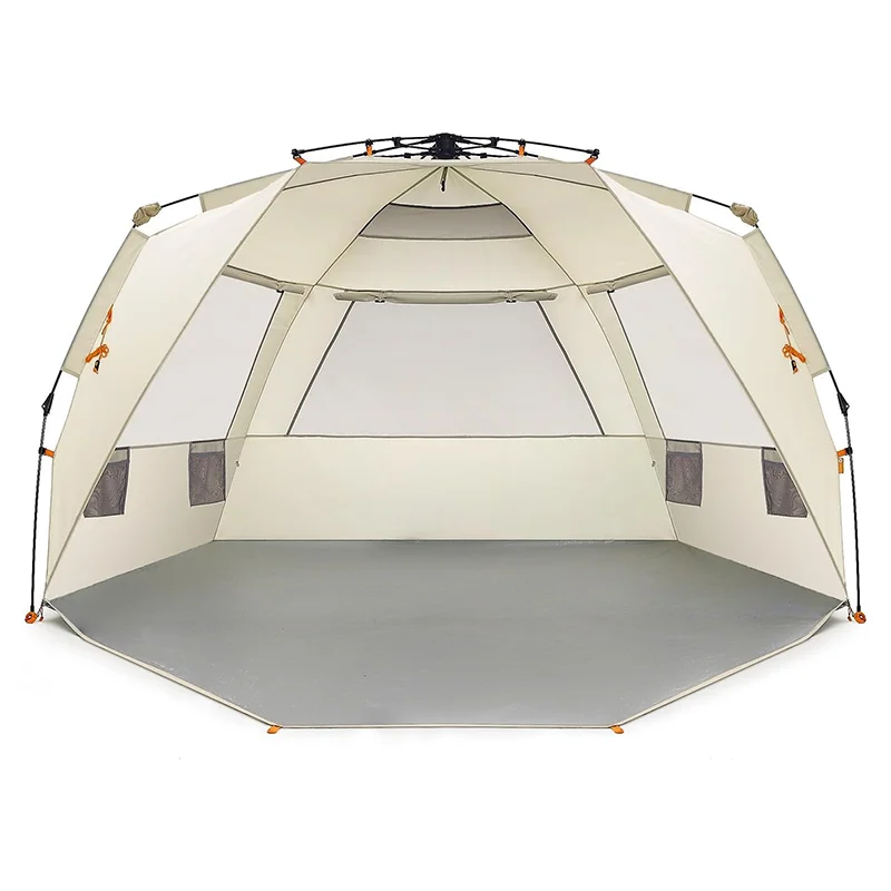 Deluxe Plus Size Instant Shade Beach Tent Easily Set up for 4-6 People Summer Oxford Fabric Sunshade with Extended Zipper Porch