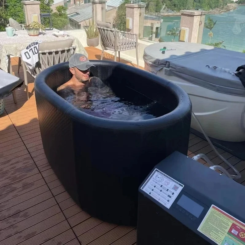 New released Indoor portable foldable inflatable bath tub price 2 persons portable ice tub bath(without chiller)