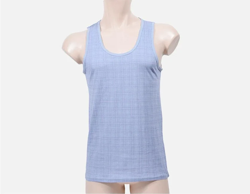 Мужская повседневная хлопковая рубашка в клетку, удобная домашняя одежда с защитой от пота, нижняя рубашка, жилет для мужчин