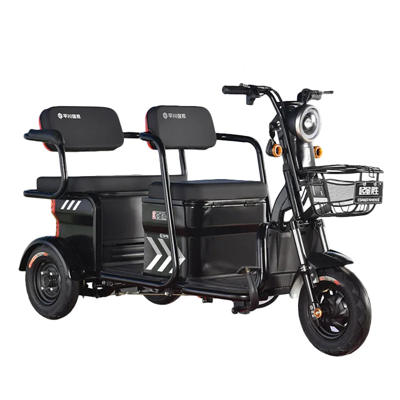 Leisure Small 3-Wheeled Moped Bike Tricycle For Aged Adult Two Seats Rickshaw Elderly Tricycles 2 Person Electric Scooter