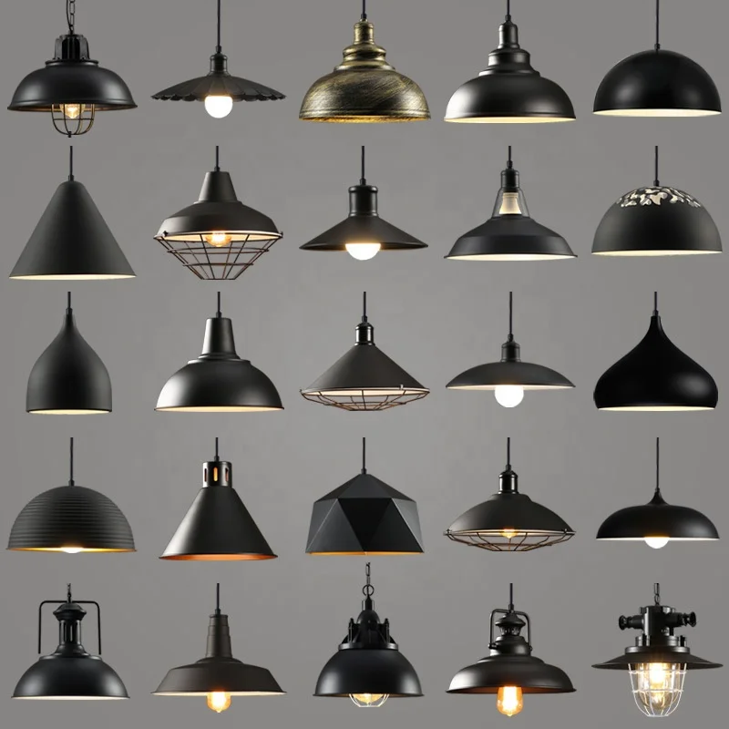 Retro lamps and lanterns industrial style   creative single-head iron led chandeliers & pendant lights
