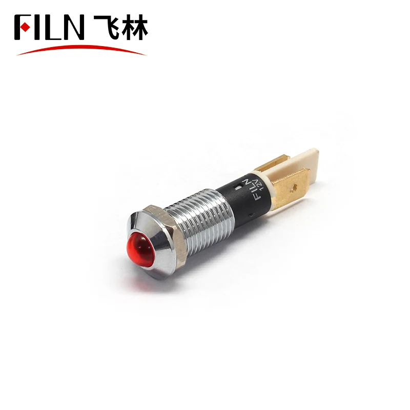 Hot sale wenzhou FILN  Metal 10mm led panel mount indicator lights signal lamp