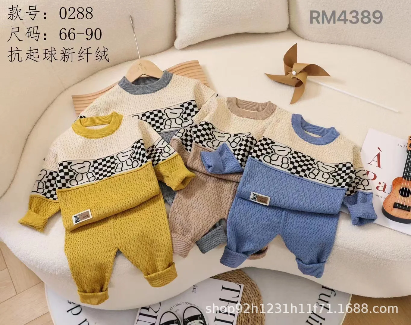 2023 Fashion Spring Newborn Children 2pcs Outfits Solid Color Baby Clothes Set