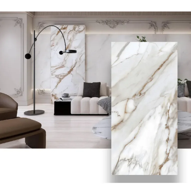italy White calacatta gold sintered stone porcelain luxury Glazed Large format big wall floor rock plate marble slab tiles